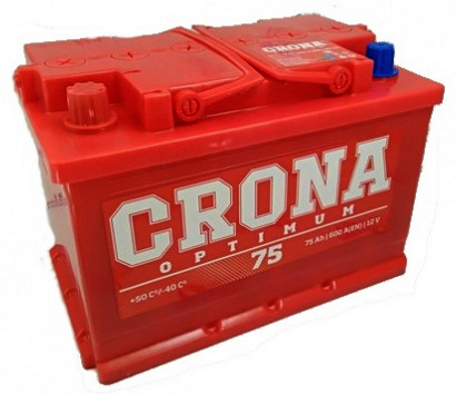 Аккумулятор автомобильный CRONA 75Ah 600A пп